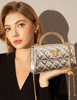 Women's Mini Quilted Diamond Chain Strap Bag