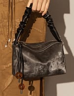 Women's Mini Velvet Ruched Top Handle Bag