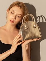 Women's Metallic Mini Shell Bolsa Bag