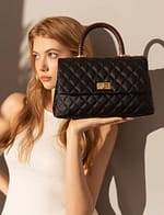 Women's Genuine Leather Vintage Quilted Handbag