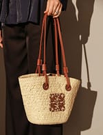 Women's Luxury French Straw Basket Tote Bag