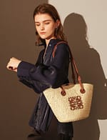 Women's Luxury French Straw Basket Tote Bag