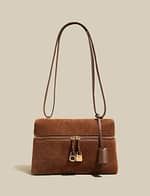 Women's Luxury Leather Suede Box Handbag