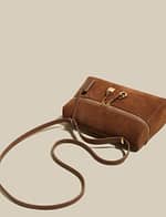 Women's Luxury Leather Suede Box Handbag