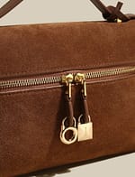 Women's Luxury Leather Suede Box Handbag