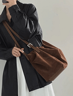 Leather Soft Suede Slouch Shoulder Bag, Commuter Bag