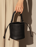 Genuine Leather Mini Crossbody Bucket Bag