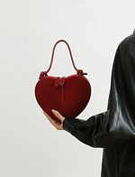 Genuine Horse Hair Suede Heart-Shaped Handbag