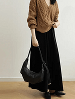 Soft Leather Dumpling Slouch Hobo Bag