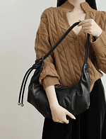 Soft Leather Dumpling Slouch Hobo Bag