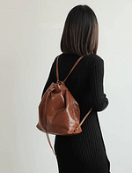 Retro Leather 2-In-1 Convertible Drawstring Backpack Tote