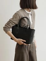 Women's Intricate Leather Woven Tote Bag