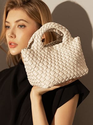 Women's Mini Woven Top Handle Crossbody Bag