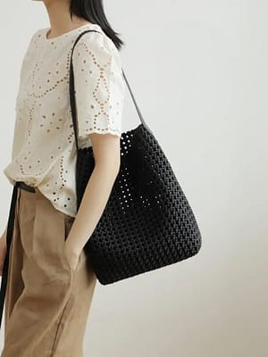 Women's Slouch Hollow Woven Tote Bag