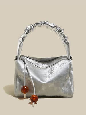 Women's Mini Velvet Ruched Top Handle Bag