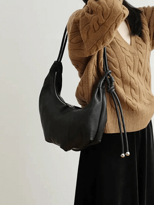 Soft Leather Dumpling Slouch Hobo Bag