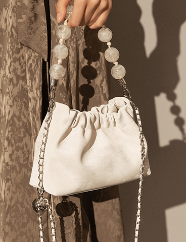 Cloud Beaded Top Handle Cross-body Bag