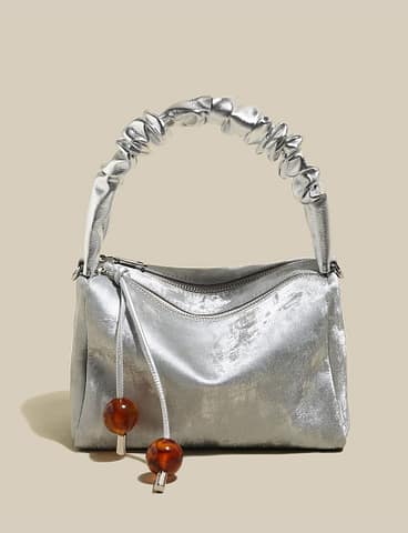 Women's Mini Velvet Ruched Top Handle Bag