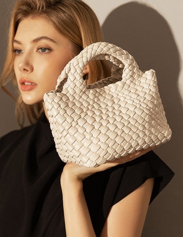 Women's Mini Woven Top Handle Crossbody Bag