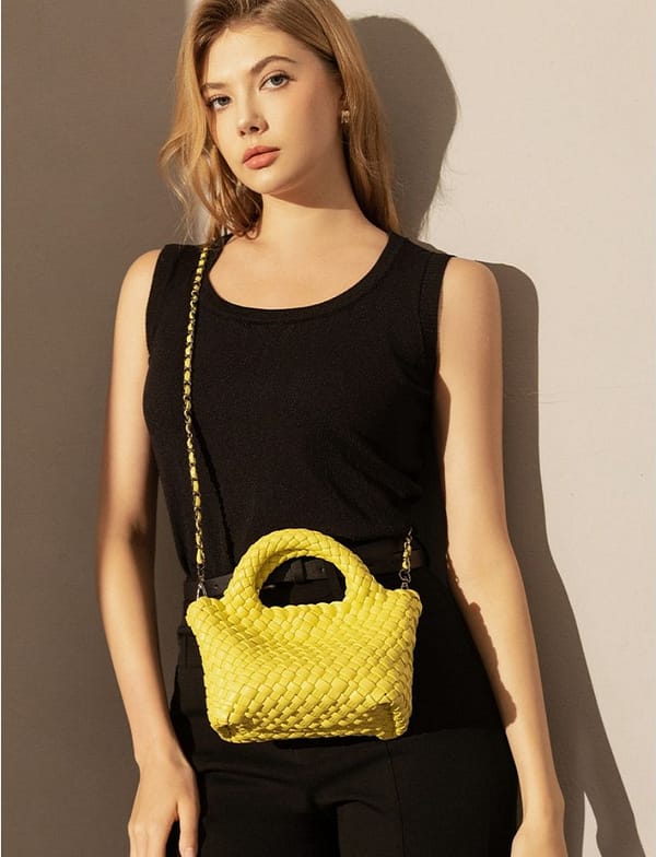 Women's Mini Woven Top Handle Crossbody Bag