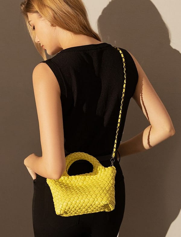 Women's Mini Woven Top Handle Crossbody Bag