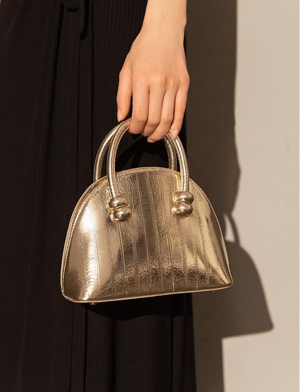 Women's Metallic Mini Shell Bolsa Bag