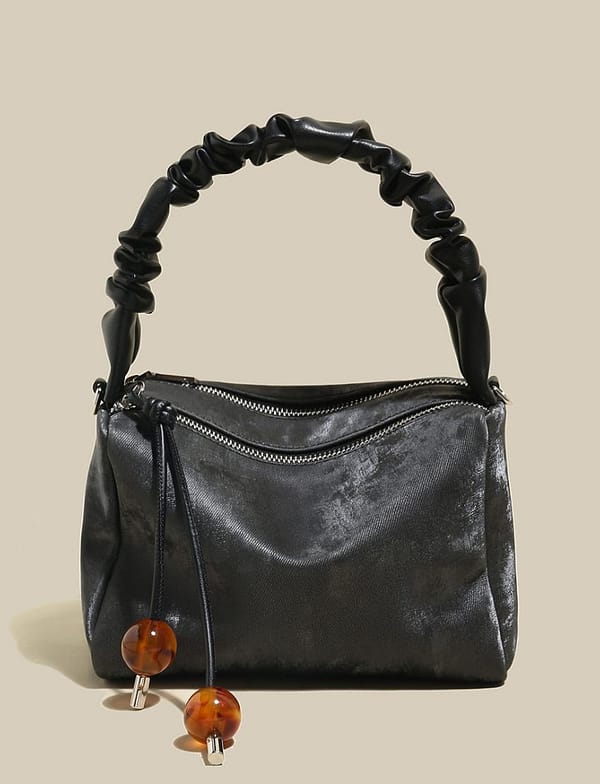 Women's Mini Velvet Ruched Top Handle Bag