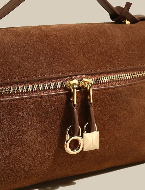 Women's Luxury Leather Suede Box Handbag