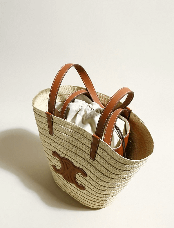 Women's Raffia Woven Crossbody Shoulder Basket Bag