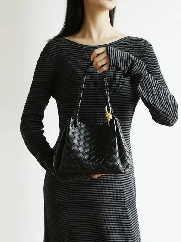 Women's Luxury Intricate Woven Leather Shoulder Bag