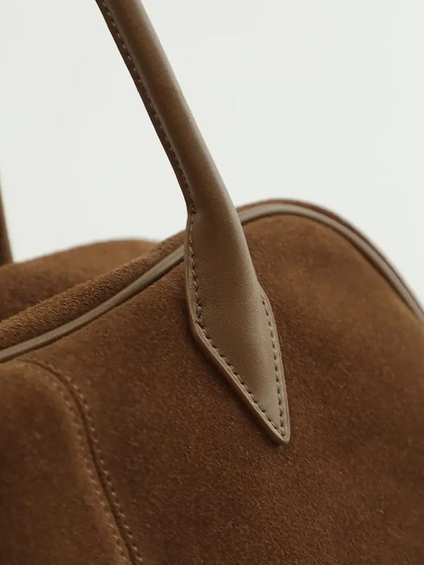 Premium Suede Retro Boston Bowling Bag